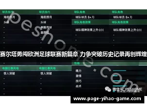 赛尔塔勇闯欧洲足球联赛新篇章 力争突破历史记录再创辉煌
